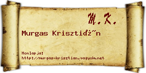 Murgas Krisztián névjegykártya
